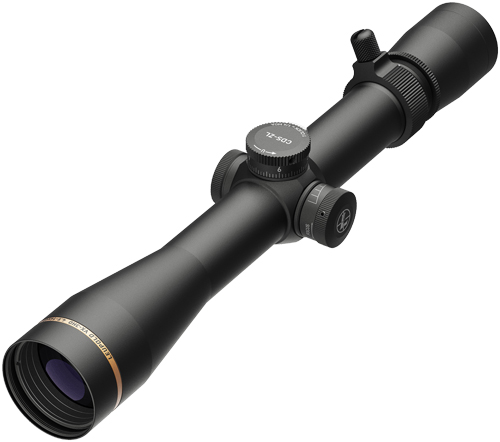 Black rifle scope with adjustment turrets