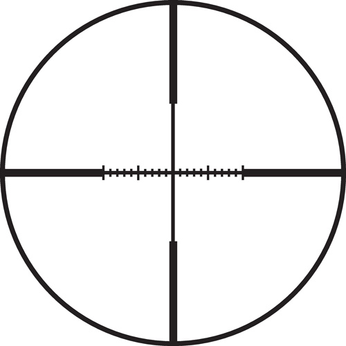 Black rifle scope reticle with crosshairs
