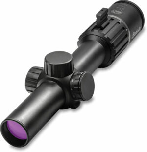Black rifle scope with adjustment knobs