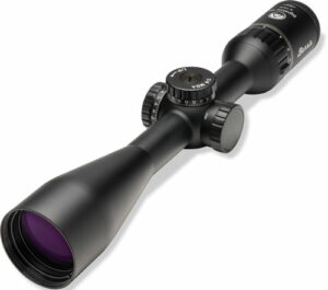 Black rifle scope isolated on white background