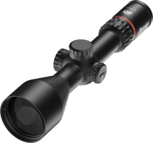 Black rifle scope isolated on white background