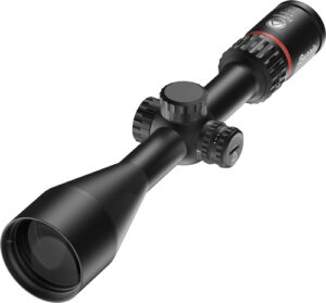 Black rifle scope with adjustment knobs