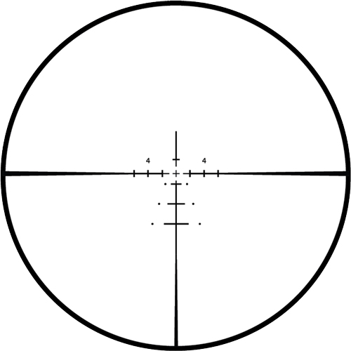 Rifle scope reticle with crosshair and range markings