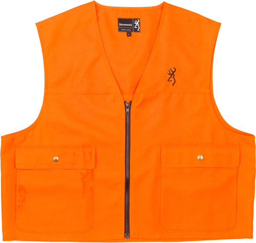 BROWNING JUNIOR SAFETY VEST - W/LOGO BLAZE ORANGE MEDIUM