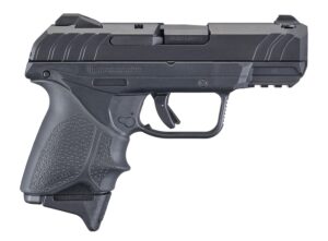 Black 9mm semi-automatic handgun side view