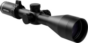 Black rifle scope with adjustment turrets