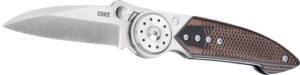 CRKT WALKER 2.93" PLAIN EDGE - FOLDER SS/WOOD BLADE BTN LOCK