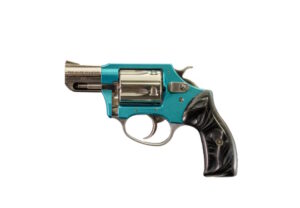 Small turquoise revolver with black grip