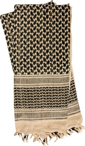 RED ROCK SHEMAGH HEAD WRAP - KHAKI/BLACK