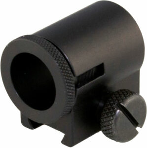 Black metal pipe clamp with screw