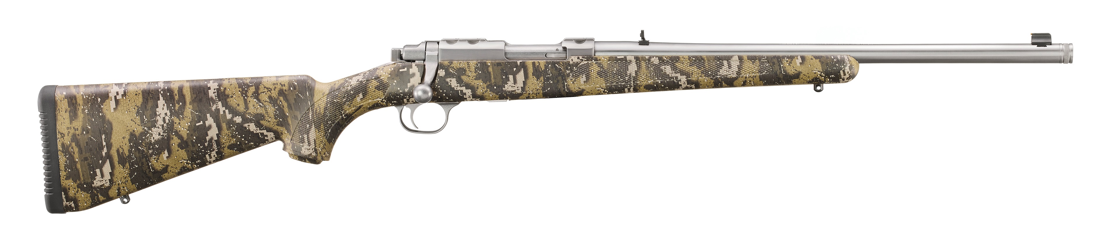 RUGER 77/357 357 MAGNUM - SS CAMO W/RINGS THREADED