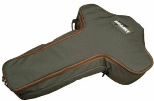 Green soft guitar case with zipper closure
