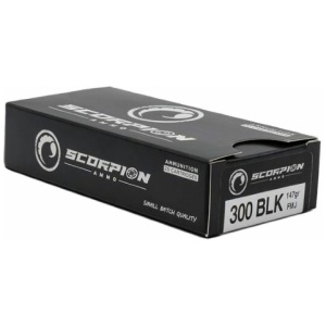 SCORPION 300 BLACKOUT - 147GR FMJ 20RD 10BX/CS