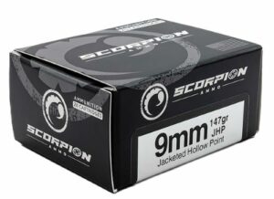 SCORPION 9MM LUGER - 147GR JHP 20RD 10BX/CS
