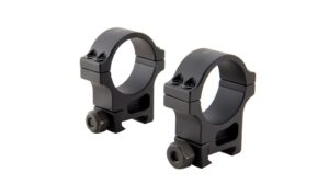 Black aluminum scope ring mounts for firearms