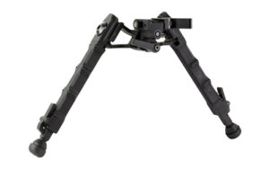 Adjustable black rifle bipod with extended legs