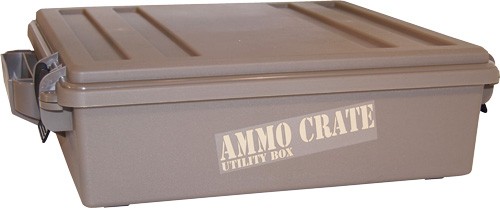 Brown ammo crate utility storage box