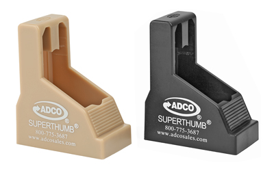 ADCO Superthumb magazine loaders in beige and black.