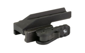 Black metal quick-release rail mount
