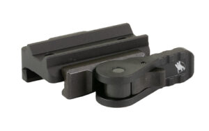 Black metal quick-release rail mount
