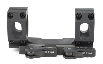 Black dual-ring scope mount with quick-release levers