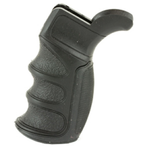 Black ergonomic rifle grip side view