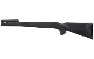 Black synthetic rifle stock on white background