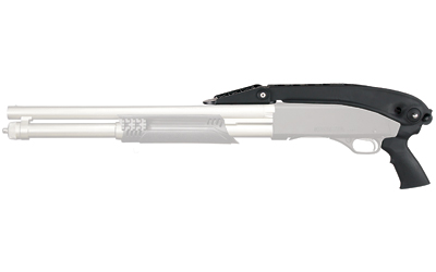 Pump-action shotgun with folding stock and pistol grip