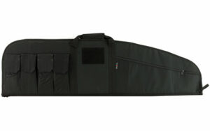 Black soft rifle case with exterior pockets