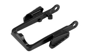 Black metal bicycle toe clip pedal attachment