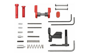 Firearm parts and tools kit with springs, wrenches.