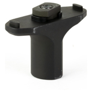 Black industrial metal component on white background.
