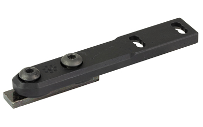 Black metal mounting bracket with slotted holes