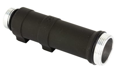 Black cylindrical threaded metal pipe connector