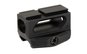 Black metal scope mount with rail platform
