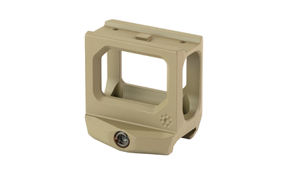 Tan tactical optic mount with window cutouts
