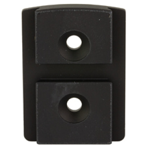 Black two-hole metal bracket