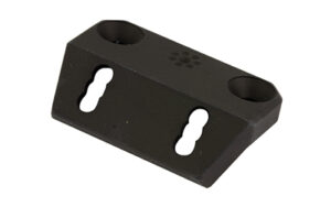 Black metal mounting bracket with keyhole slots
