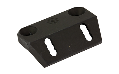 Black plastic angled mounting bracket with keyhole slots
