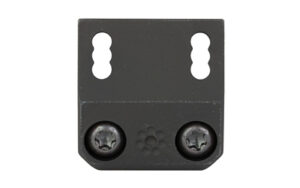 Black metal mounting bracket with keyhole slots