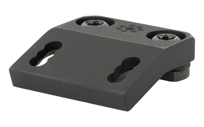 Black metal mounting bracket with keyhole slots
