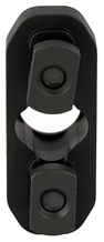 Black metal universal joint connector close-up