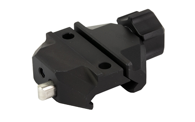 Black metal mounting bracket with silver pin