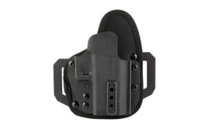 Black Kydex handgun holster with belt clips
