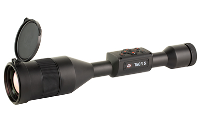 Black TRION 5 thermal rifle scope with lens cap