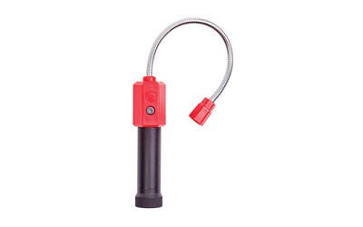 Flexible red and black flashlight with bendable neck.