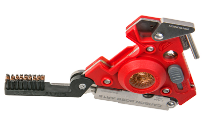 Red wire stripping tool with copper wire