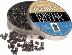 Beeman .22 pointed pellets, 175 count tin.