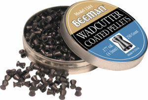 Open tin of Beeman coated pellets.