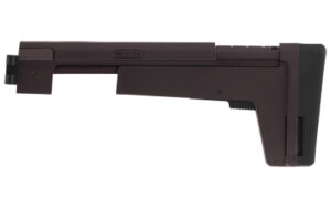 Collapsible rifle buttstock in dark brown finish